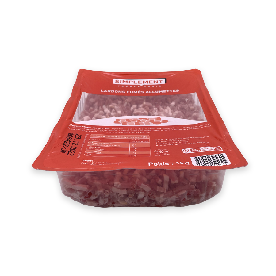 Lardons allumettes fumés frais
