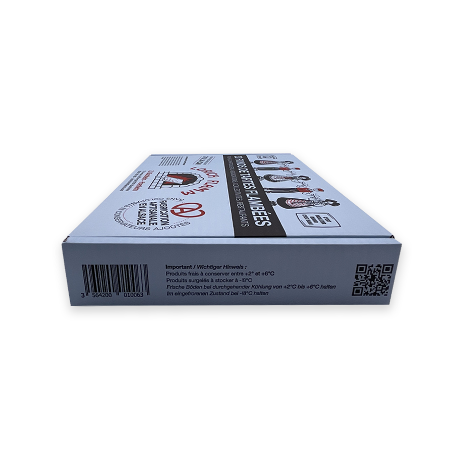 Cartons de 30 fonds de tartes flambées rectangulaires