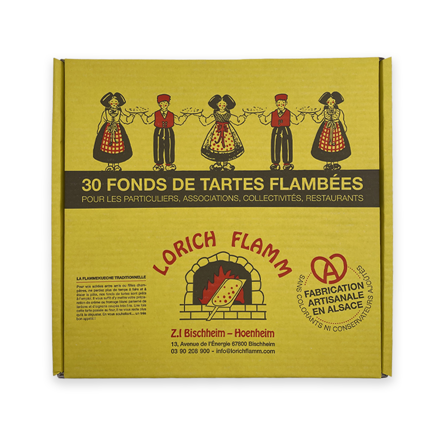 Cartons de 30 fonds de tartes flambées rondes